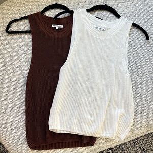 Reformation BUNDLE - 2 knit tops - brown & ivory